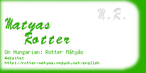 matyas rotter business card